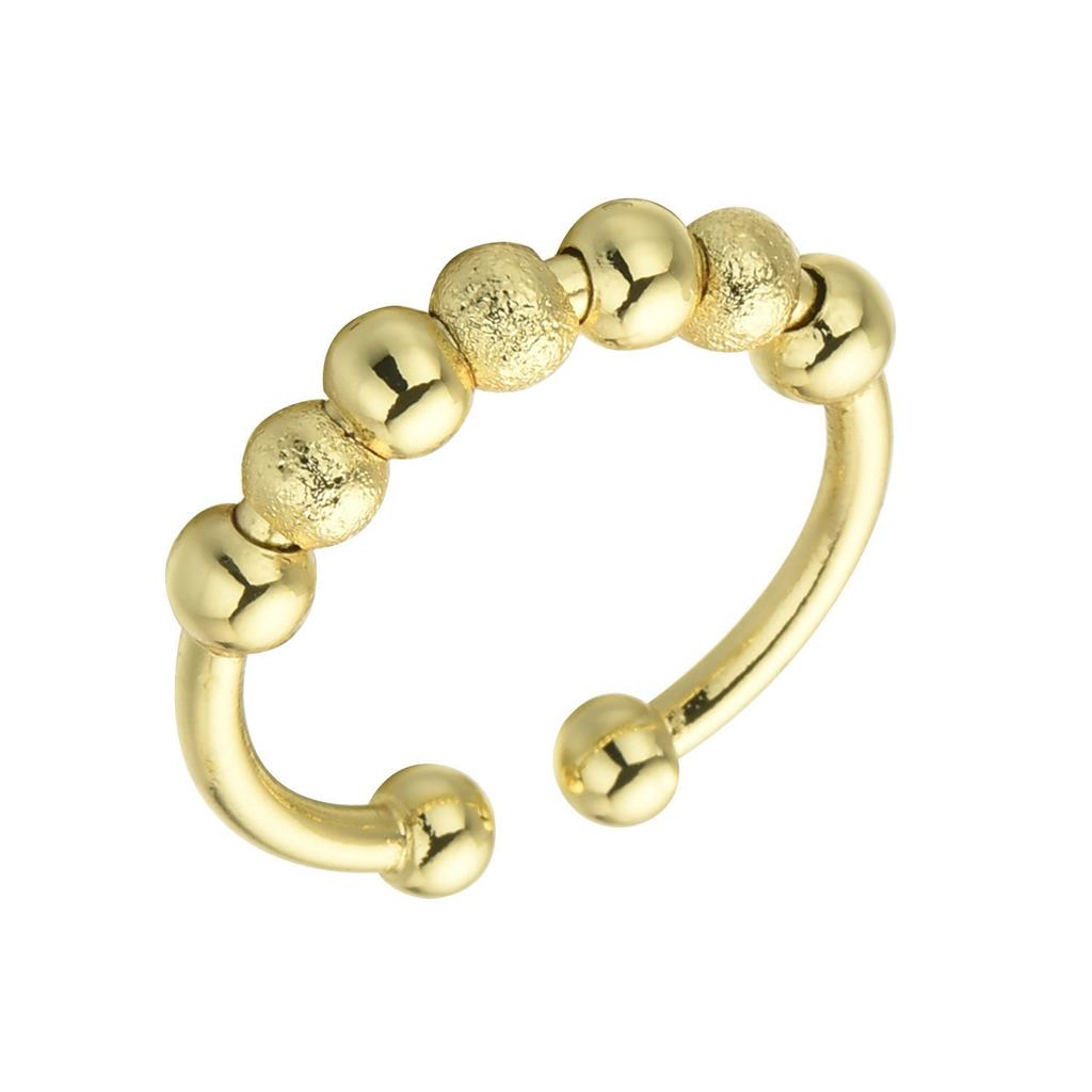 Двухслойное вращающееся круглое кольцо с бусинами для женщин, кольцо для снятия тревоги для женщин