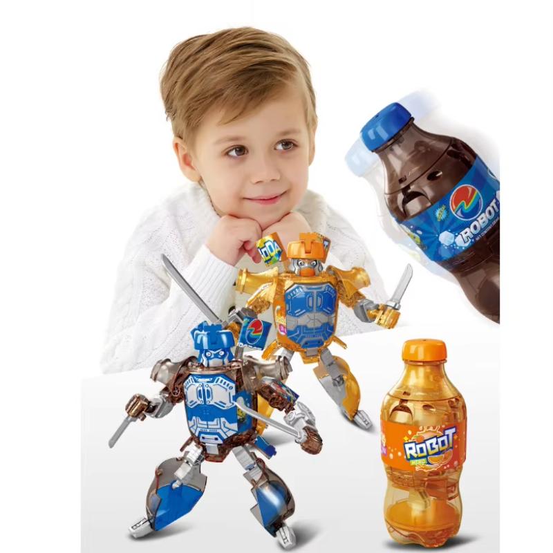 Beverage Bottle Transformer Robot Toy Soda Conversion Machine Bottle Change Man Soda Can Change Robot Holiday Gift