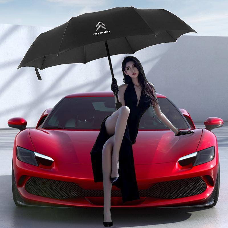 GEFR3 Windproof Rain Fully Automatic Compact 3 Folding Umbrella Car Accessories For Citroen C1 C2 C3 C4 C5 X7 Berlingo Xsara C8 DS3