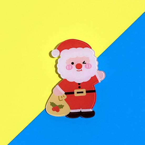Christmas Brooch Festive Cute Cartoon Xmas Themed Multipurpose Anti-fade Decoration New Year Gifts Santa