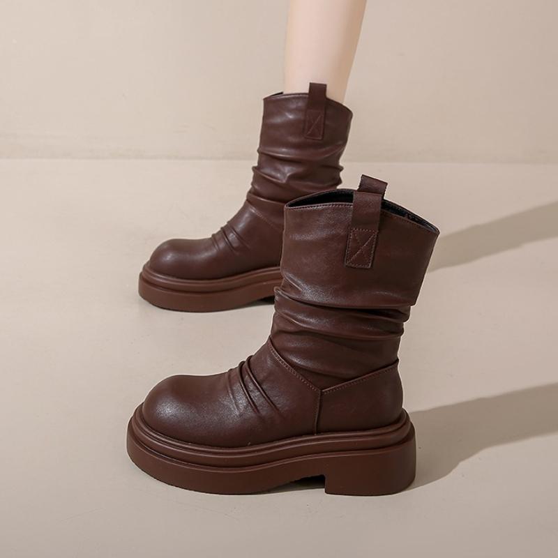 Модные балетки на платформе женские ботильоны плиссированные дизайнерские тренд 2025 новая обувь модные ботинки зимние челси готические для вечеринки женские боты mujer