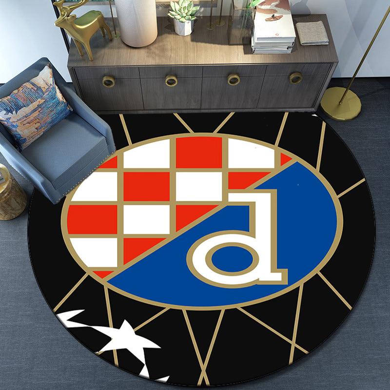 Croatian Football Crest Design Round Rug for Livingroom,Bedroom, Palyroom, Chair Rug, Area rug, Circle Carpet, Fan Christmas gift