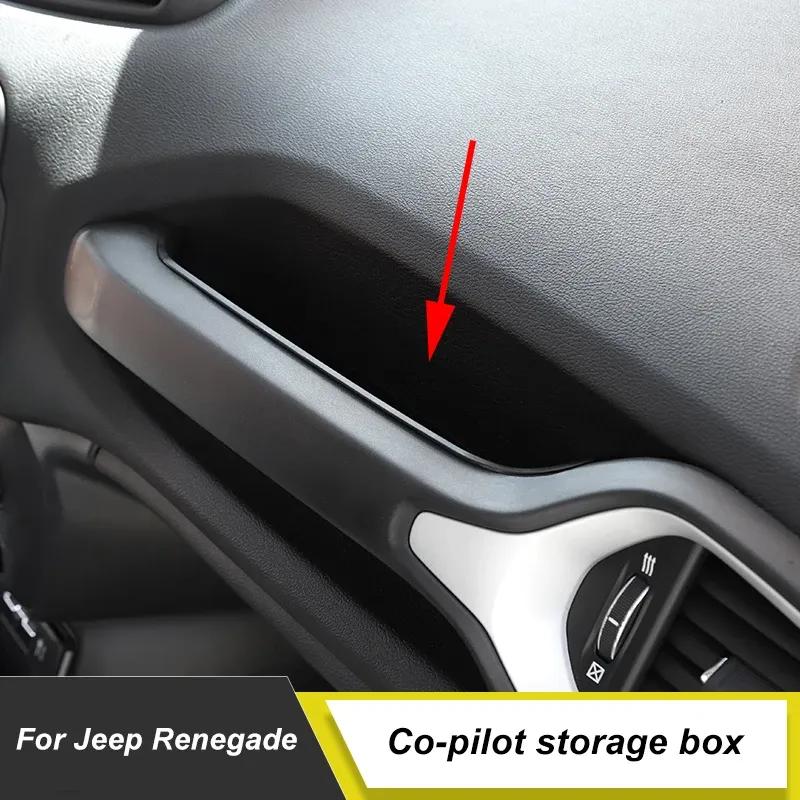 Car Co-pilot Passenger Tray Organizer Grab Handle Storage Box Pocket For Jeep Renegade 2015 2016 2017 2018
