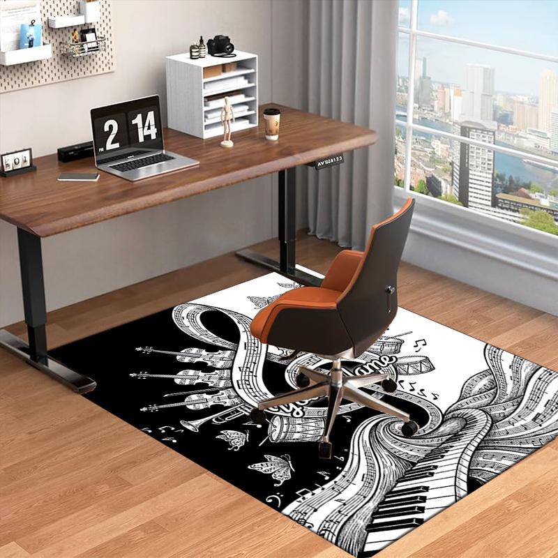 1PC Custom Name Music Art Harmony Theme Floor Mat Ideal for Living Room, Game Rooms, Office, Bedroom, Floor Mat Playful Design