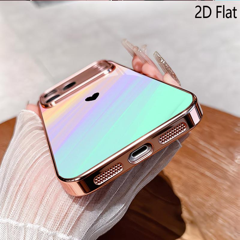OwHeart 2DПлоская Для iPhone17 18 16 15 14 13 12 11 Pro Max XS XR 8 7Plus Чехол для телефона Ударопрочный Защитная задняя крышка