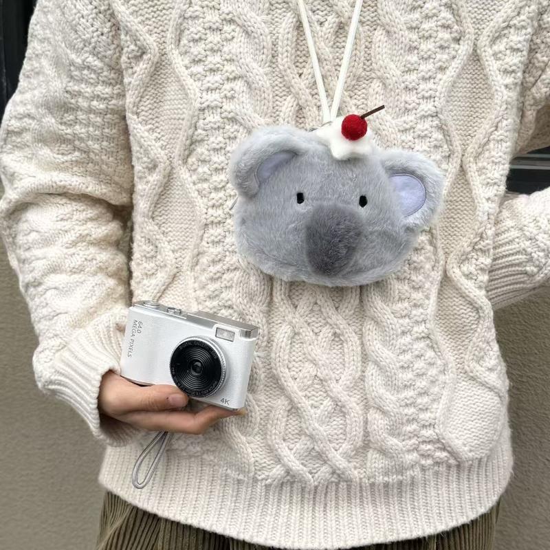 Милый Плюшевый Снеговик Кошелек для Монет Мультяшный Мини-Кошелек на Молнии Маленькая Сумка для Денег Портативный Чехол для Хранения Ключей и Карт для Детей Девочек