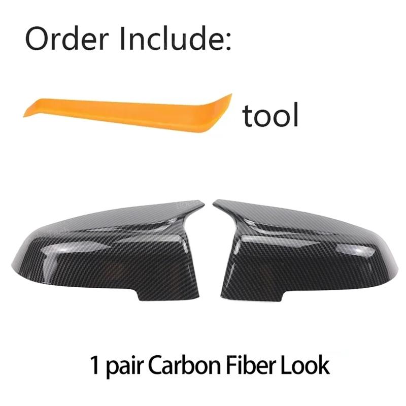 M5 Rearview Side Wing Mirror Cover Cap Carbon Fiber Pattern Black For BMW 5 6 7 Series F10 F11 F18 F07 F12 F13 F06 F01 F02 LCI