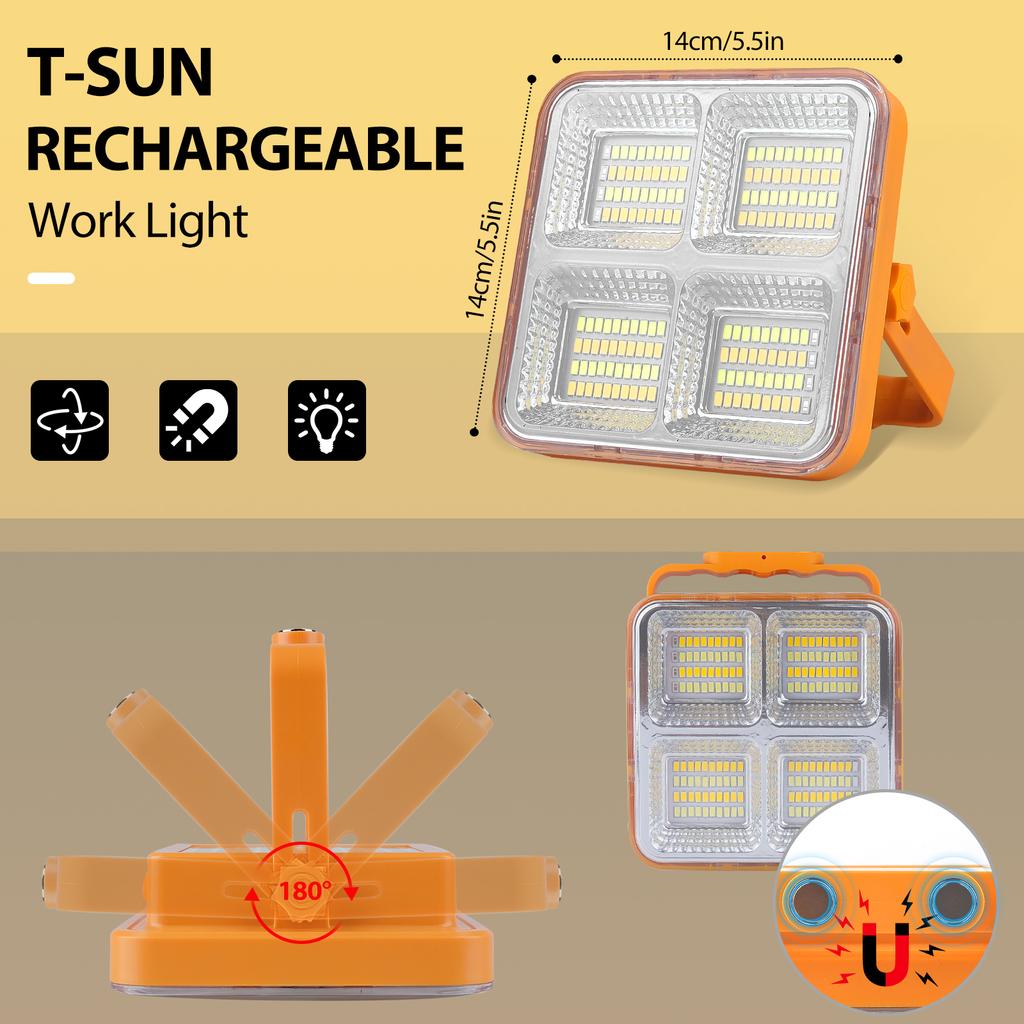 1 шт./2 шт. 120 Вт портативный светодиодный прожектор супер яркий светодиодный рабочий свет USB солнечный перезаряжаемый для уличной лампы для кемпинга светодиодный фонарик