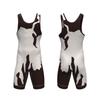Mens Womens Freestyle Wrestling Singlet With Heat Transfer Print Stretch Lycra Athletic Suit Training Competition