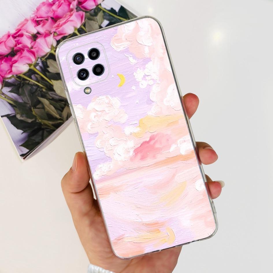 Чехол для Samsung Galaxy M32 SM-M325F Популярный Цветок Прозрачный Силикон Мягкий ТПУ Funda Для Samsung M32 4G M 32 GalaxyM32 Бампер