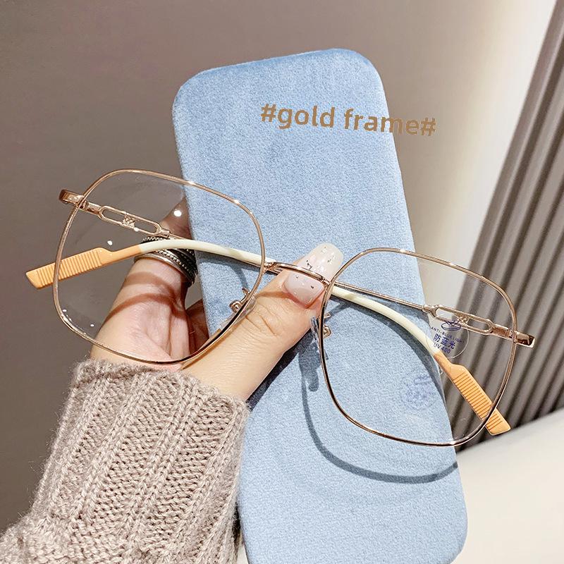 Корейская ультралегкая металлическая квадратная оправа для очков - модный многоугольный дизайн для мужчин и женщин
