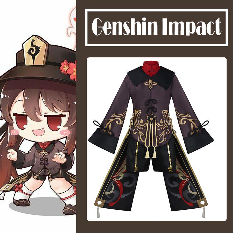 Привлекательный костюм для косплея Ху Тао из Genshin Impact в китайском стиле для Хэллоуина
