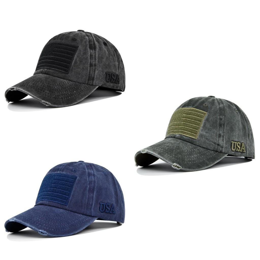 Вышитая бейсболка с флагом США, регулируемая хлопковая шляпа, повседневный стиль