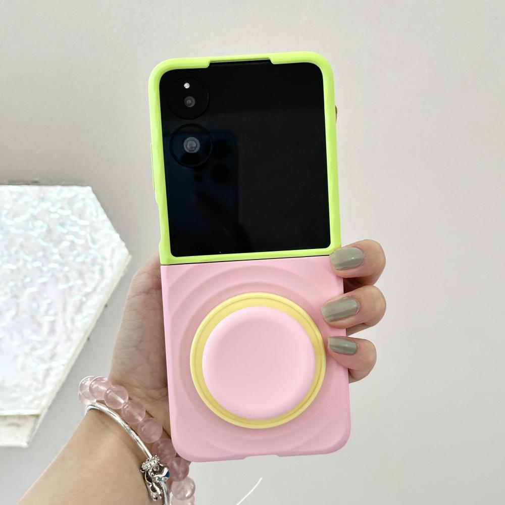 Чехол для Xiaomi Mix Flip и Mix Flip 2 с Magsafe, Волнообразный узор, Контрастный цвет, Складной, Матовый, Противоскользящий захват