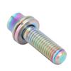 Bicycle Titanium Alloy Water Bottle Cage Screw Bolt M5x12/16mm with Washer (Rainbow M5x16)