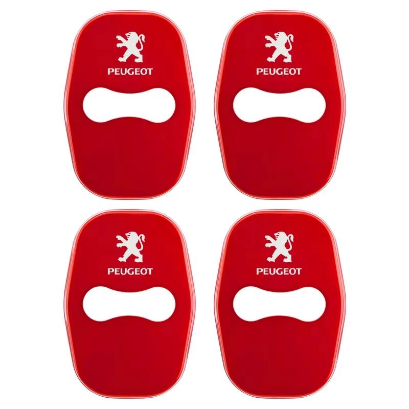 Для Peugeot 208 3008 407 2008 508 206 308 307 Внутренний Автомобильный Значок 4 шт. Нержавеющая Сталь Наклейки на Замок Двери Автомобиля