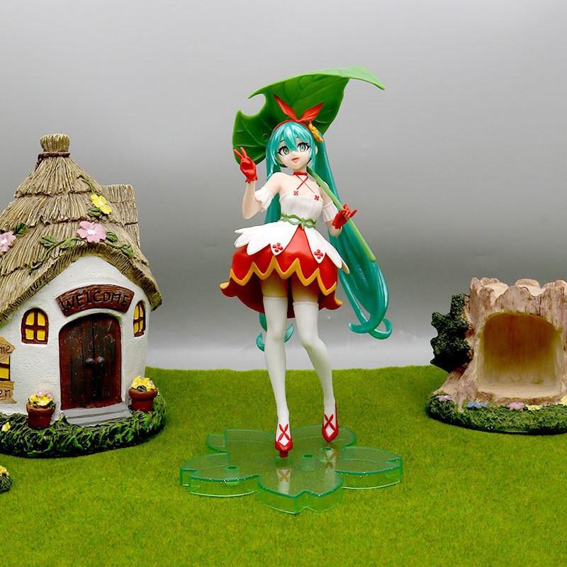 Non-Toxic Hatsune Miku Figures Anime Peripheral Two-Dimensional Beautiful Children Model Case Ornaments Children Gifts Home Decorations