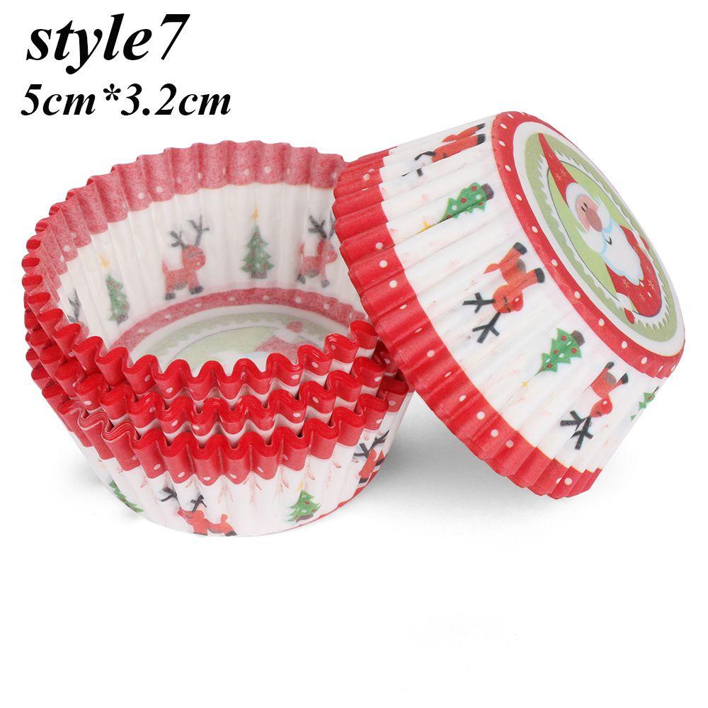 & Kitchen Liner Pastry Tools Cake Paper Cups Muffin Cases Cupcake Wrappers Santa Claus Christmas
