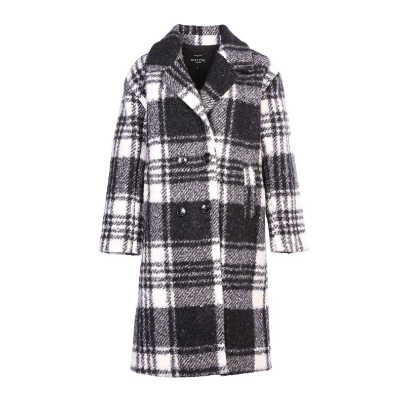DEELUXE Women's Black and White Checkered Sastya Coat 74