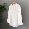 Elegant Office Lady Polo Collar Women Clothes Solid Color Loose Tops Spring Long Sleeve Shirt Fashion White Blouse Blusas 25347