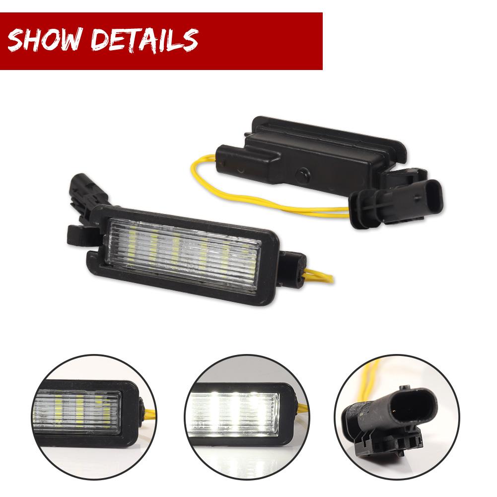1PC Car White LED License Plate Light For Dodge Charger Challenger For RAM 1500 For Jeep Compass For Chrysler 300 Pacifica 12V License Plate Lights 2