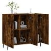 vidaXL Sideboard Räuchereiche 90x34x80 cm Holzwerkstoff