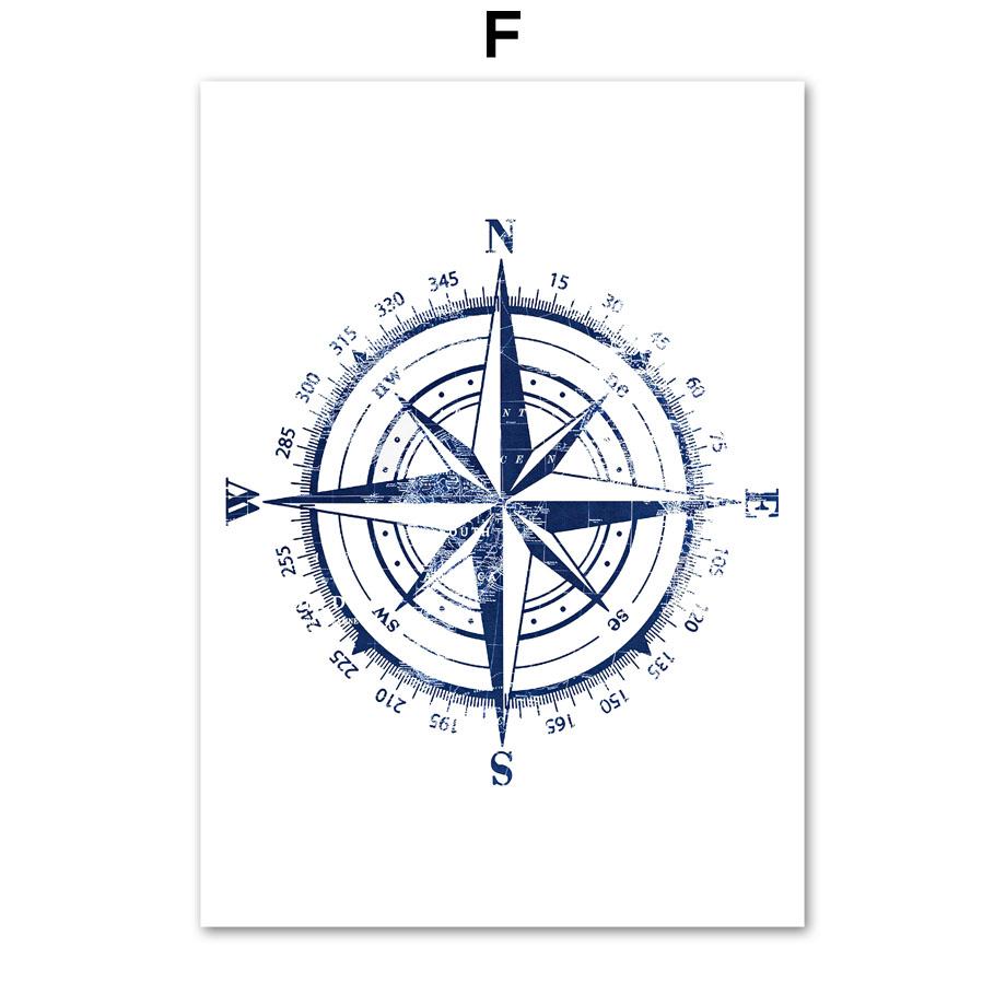 Карта мира Воздушный шар Парусник Компас Ретро Настенное искусство Скандинавские постеры Живопись Мультяшные картинки Декор детской комнаты Печать на холсте