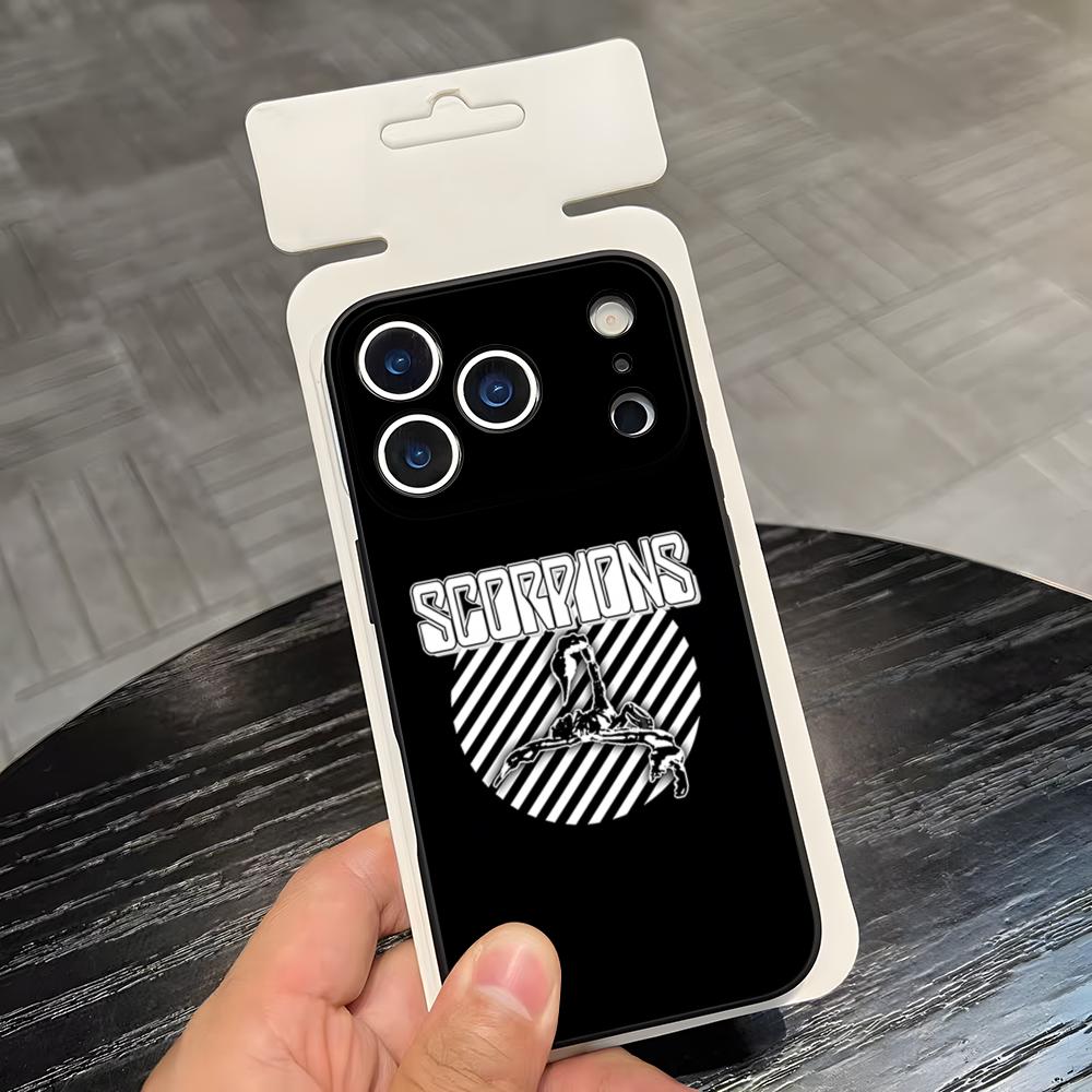 Чехол для телефона с изображением группы Scorpions для iPhone 17 Air 16 E Pro Max 15 14 13 Mini 12 Pro 11 Max Plus Черный Мягкий