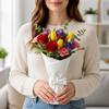 White Bow Bouquet Shaped Vase Nordic Style Minimalist Flower Vase  Desktop Decoration