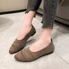 Women's Pointed Toe Flat Shoes Solid Color Knitted Slip On Shoes Casual Breathable Ballet Flats Women Flat Shoes Women Loafe