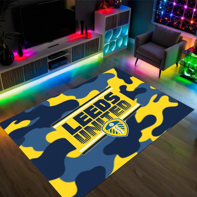 Футбольный дизайн Leeds United Хрустальный бархатный ковер Уютный Не?Нескользящий ковер с принтом для спальни, гостиной, прихожей