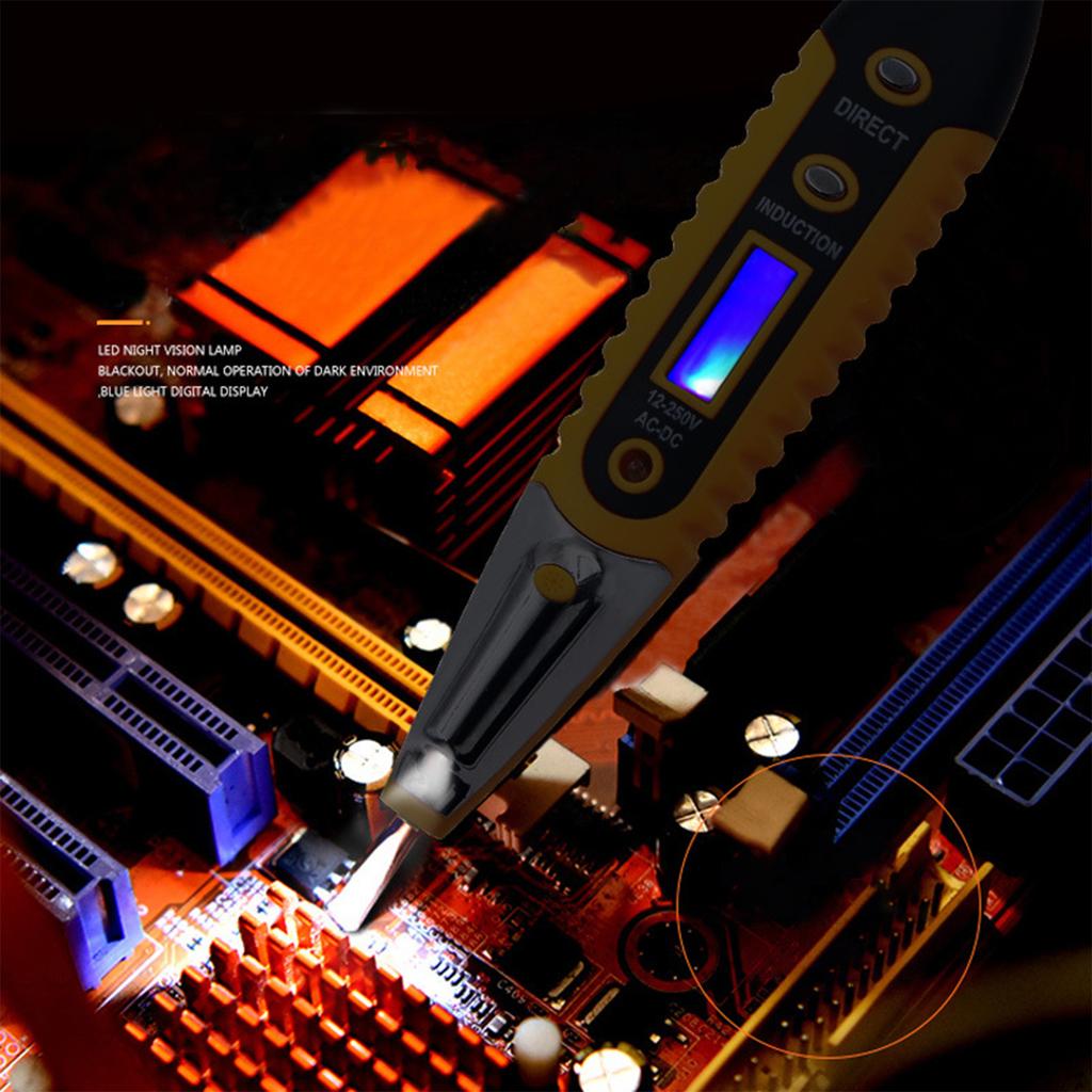 Электрическая тестовая ручка Светодиодный дисплей Быстрый отклик Индуктивный тестер напряжения с подсветкой для промышленности