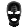 Women Mens Cosplay Face Mask Latex Shiny Metallic Open Eyes and Mouth Headgear Full Face Mask Hood for Role Play Costume