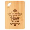 Planche À Découper / Plateau Apéro - PLANETEE - Meilleur Quand Victor Cuisine - Bambou - 30x20x1 Cm - Bords Arrondis