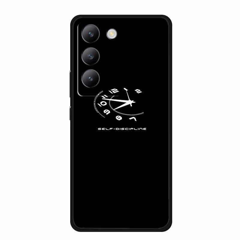 Vivo V40 SE Черный Мягкий Чехол из ТПУ для Телефона - Простой Дизайн с Линиями