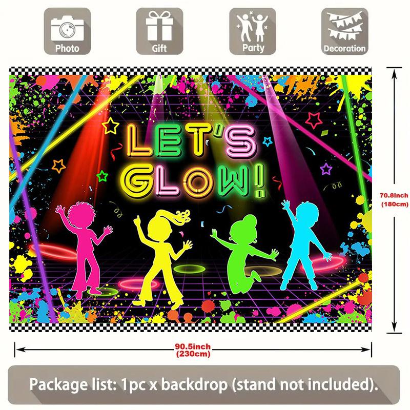 [Party Banner]1 piece Glow Neon background Let's dance with the glow background Glow Party theme background Neon birthday