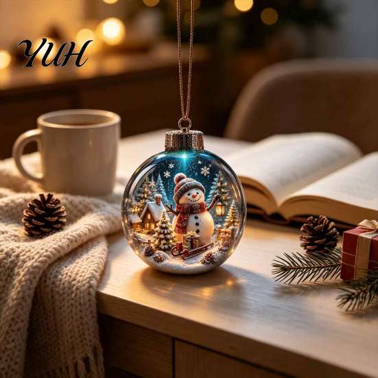 Holiday Keepsake Ornaments Glowing Christmas Ornament with Lanyard, Unique Styles Miniature Glass Pendant LED Tree Hanging Accessories Light,