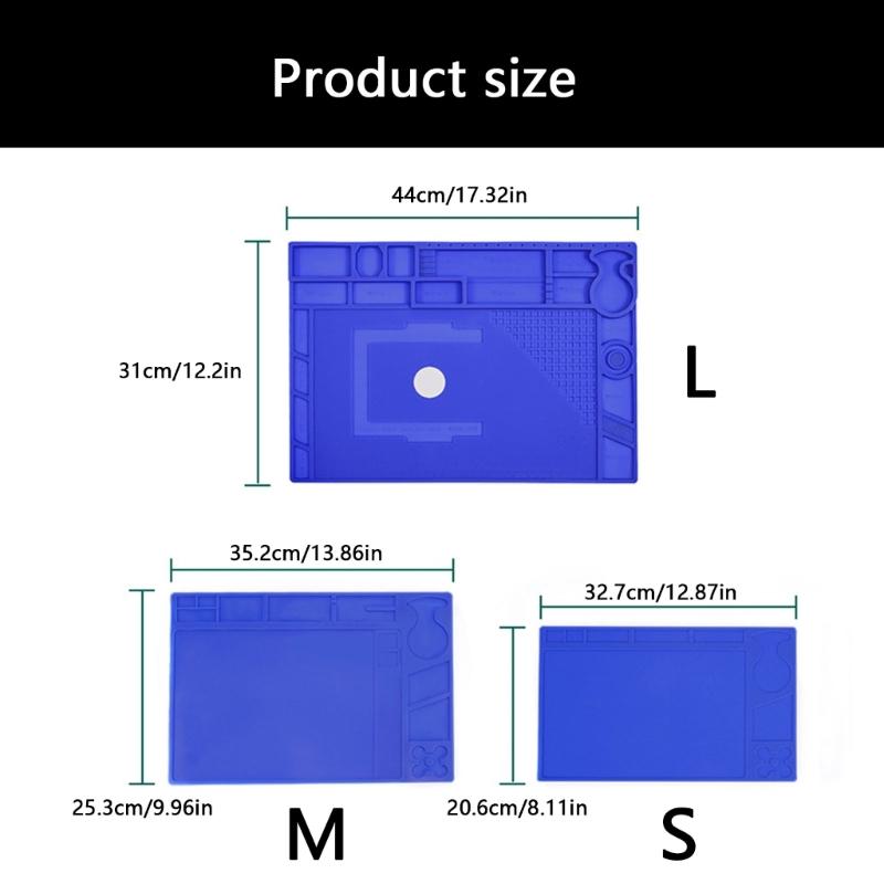 High Temperature Proof Workstation Pad Soldering Mat Integrated Ruler For Phone Computer Maintenance AntiSkid Textures
