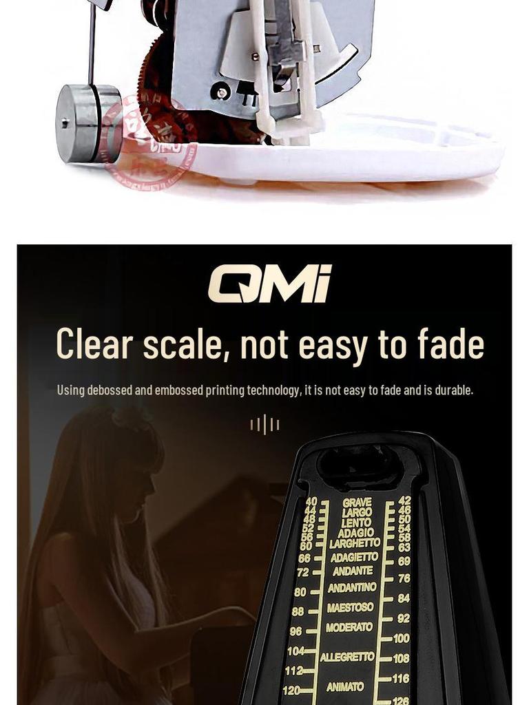 Qmi Universal Mechanical Metronome for Guitar, Violin, Guzheng, & Piano - Beat Counter & Rhythm Machine