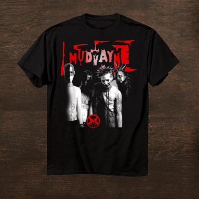 Винтажная футболка Mudvayne для любителей музыки, хлопок, все размеры, унисекс, черная, BL284, унисекс
