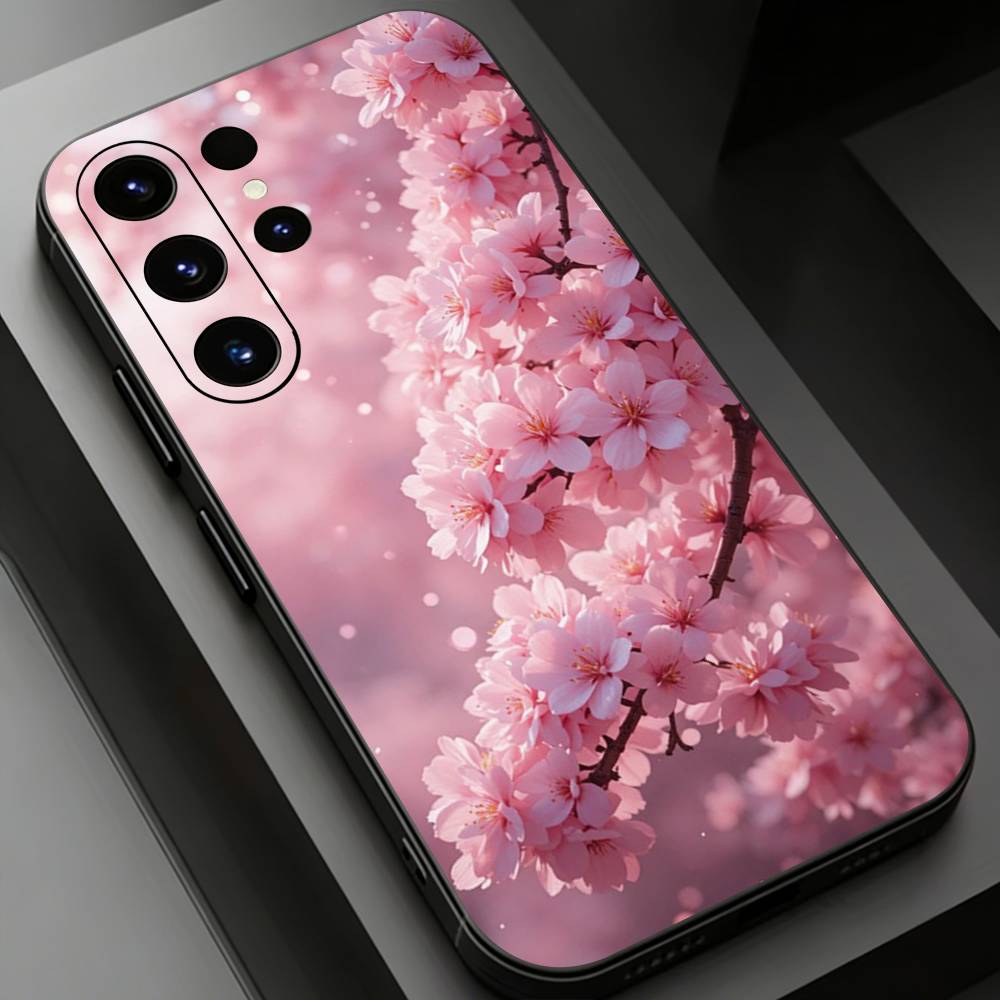 Розовый чехол для телефона с сакурой для Samsung Galaxy S26,25,24,23,22,21,20Plus Ultra