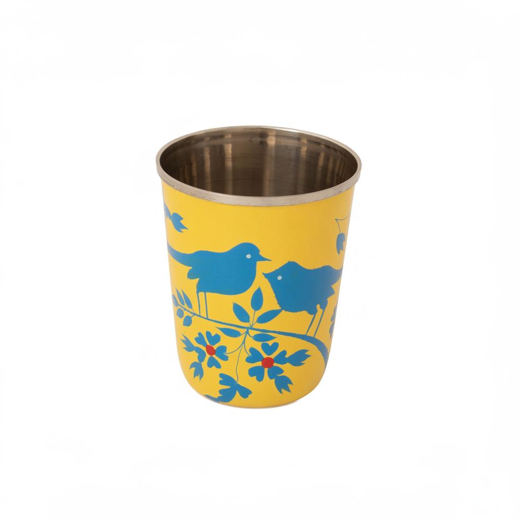 HandPainted Stainless Steel Drinking Glass – Water Glass, Juice Glass, Steel Cup, Travel Cup, Picnic Drinkware, Fishing Cup, Sports Drinkware