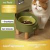 Mochi Ceramic Cat Bowl with High Feet – Anti-Knockover Design for Cervical Protection, Ideal for Pet Feeding and Drinking.
