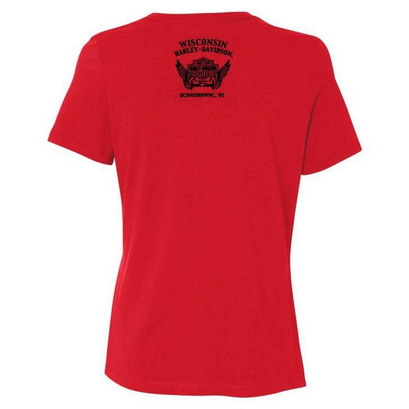 Harley-Davidson Women's Bar & Shield Logo Crew Neck Short Sleeve T-Shirt - Red