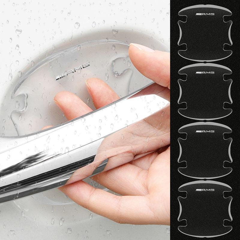 AABDB1 Door Handle Protective Film with Car Door Sill Protector Stickers For Mercedes Benz C400 C450 C160 C180 C200 C220 C250 C300