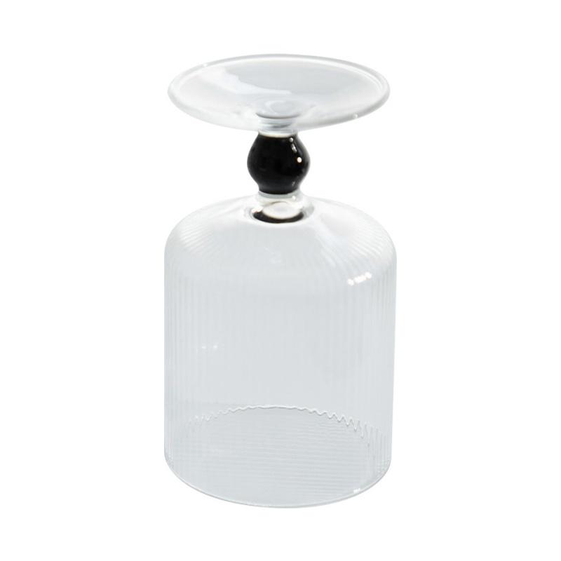 Полосатая стеклянная чашка для мороженого, высокая чашка для ликера, шампанского, вина, сока