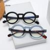 New Round Glasses Frame Women Men Small Frames Computer Optical Eyeglasses Vintage Designer Leopard Black Glass Clear Lens
