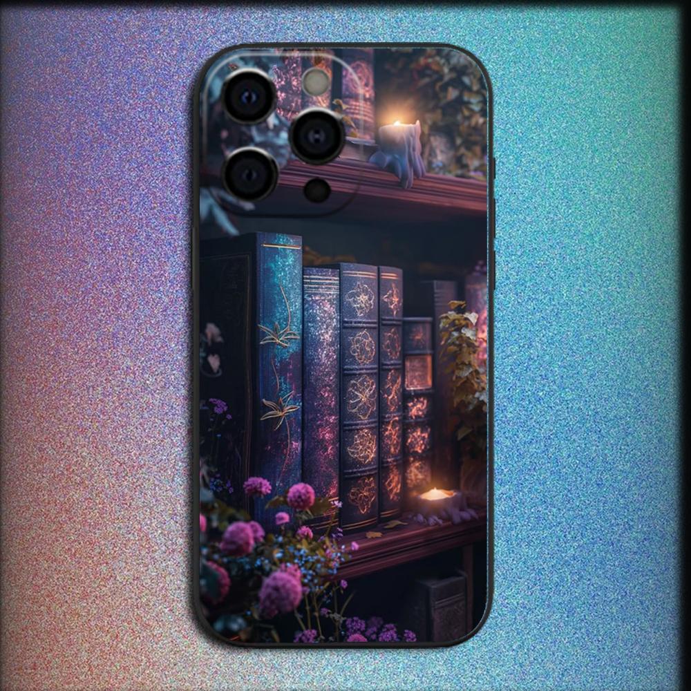 Alchemist Shelf Book Locker Phone Case For iPhone 16,15,14,13,12,11,Pro,X,XS,Max,XR,Plus,Mini Soft Black Cover