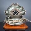 Commando Diving Helmet Heavy Boston Scuba Diving Helmet In Dual Tone with Wooden Base Marine Nautical Home Décor Best Gift Item