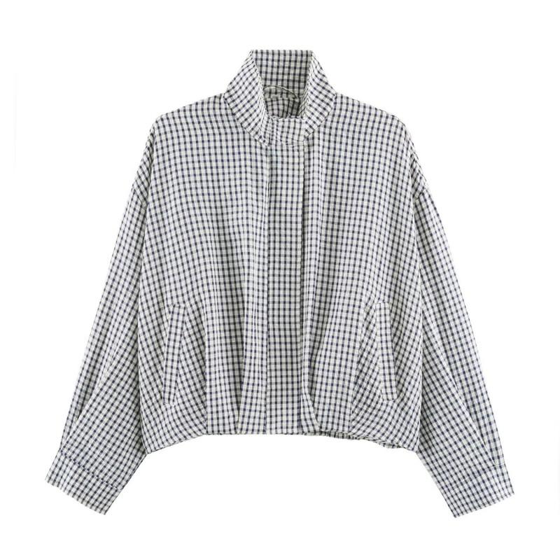 2026 Fall Womens Streetwear Plaid Pilot Jacket W025 12607